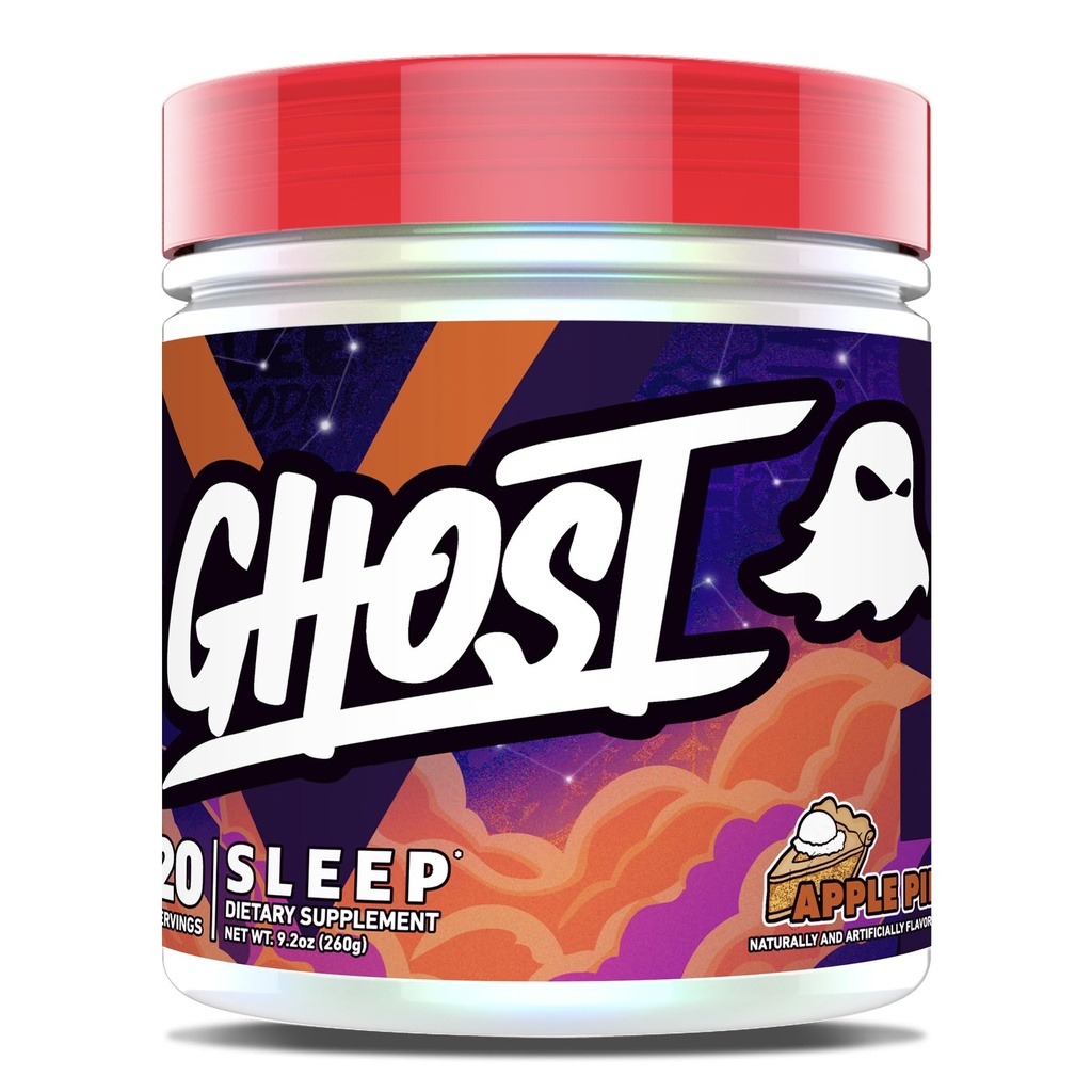 GHOST Sleep Dietary Suplemen, Apple Pie - Pemulihan & Istirahat dengan Ingrediens Premium Termasuk Melantin, Colostrum & Ashwagandha - Mendukung Kualitas Tidur - Bebas & Sugar- Bebas