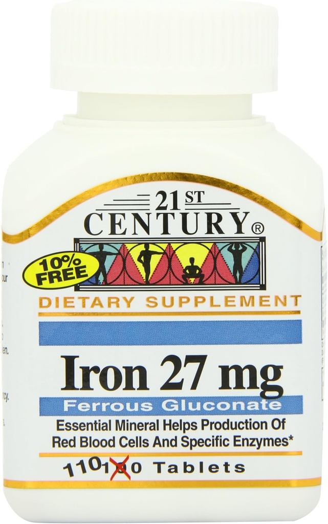 Abad ke-21 Besi 27 Mg Ferrous Gluconate Tablet, 110 Cacah (Paket 2)