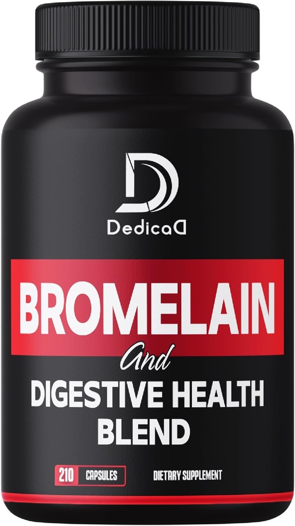 6in1 Bromelain 500mg Tambahan - 100mg per Serving - 210 Capsules dengan Digetical Health Blend sebagai Quercetin, Ginger, Turmeric, Papaya - Dukung Overall Health, Dibuble & Imune System