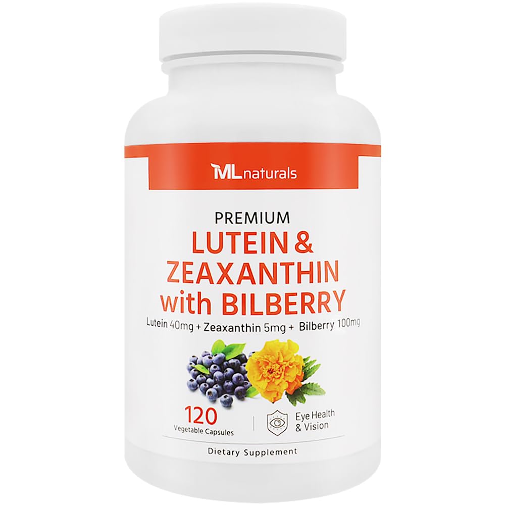ML Premium Lutein & Aboxanthin dengan Bilberry 120 Vegetable Capsules. Lutein 40 mg, Alaxanthin 5 mg, dan Bilberry 100 mg. Premium Kualitas. Mata Sehat & Vision, NSF- Sertifikasi & cGMP- Compliant