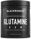 Glutamine RAW BLACKMARKET - Mix Bubuk Kerja untuk Pria & Perempuan, Pemulihan Menahan Kebugaran Otot, Meningkatkan Memori, Fokus, Konsentrasi, 300 Grams