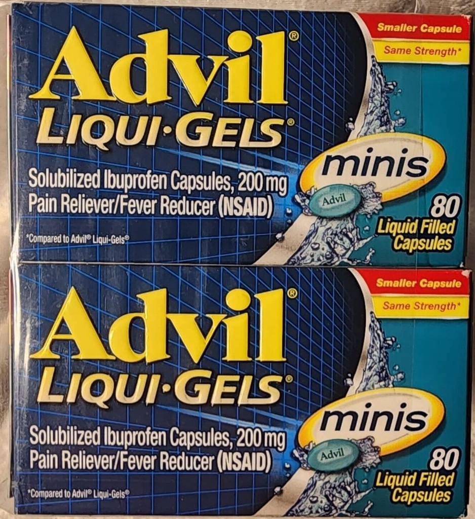 Advil Liqui- Gels Minis, 80 Capsules Per Botol (3 Botol)
