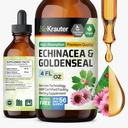 BIO KRAUTER Echinacea dan Goldenseal Root Liquid Extract - Natural Ammune Support - Echinacea Drops with Goldenseal - Vegan, Alkohol & Gula Free Tincture - 4 Fl.Oz.