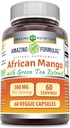 Amazing Formula Africa Mangga with Green Tea Extract Supplemen 124; 500 Mg per Serving 14; 60 Veggie Capsules 126; Non-GMO 124; Gluten-Free Alag14; Made in USA