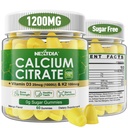 Calcium Citrate Gummies 1200 mg dengan Vitamin D3 K2, Suplemen Kalsium Chewable untuk Perempuan & Men, Potensi Tinggi Dukungan B0ne, Te * th, Kekuatan & Imune Kesehatan, Mango Flavor, Non-GMO, Sugar Free, 120 Cts