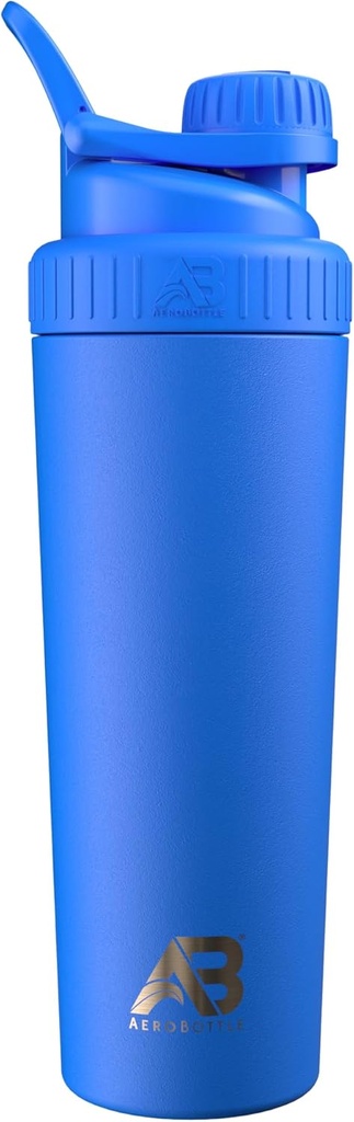 AeroBottle Cryo Shaker Cup, Insulated Stainless Steel Water Bottle dan Protein Shaker, Mixes Protein dan Pre Workout Dengan Teknologi Mixing Turbulent, Tidak Ada Bola Campuran atau Wisk, 26oz, Artic Sea Blue