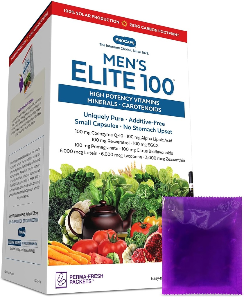 ANDREW LESSMAN Multivatin- Men 's Elite- 100 30 Paket - Power Nutrients plus 100mg Setiap Koenzim Q10, Alpha Lipoic Acid, Resveratrol, EGRAG, Pomegranate, Citrus Bioflavonoid. Tidak Ada Alamat