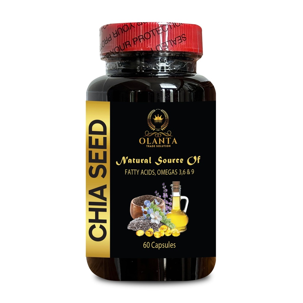 Tambahan Benih CHIA - high Fiber dan Protein dengan Omega-3 Suplemen, Benih Chia Vitamin, Vegan chia Oil, chia Benih softgel - 1 Botol