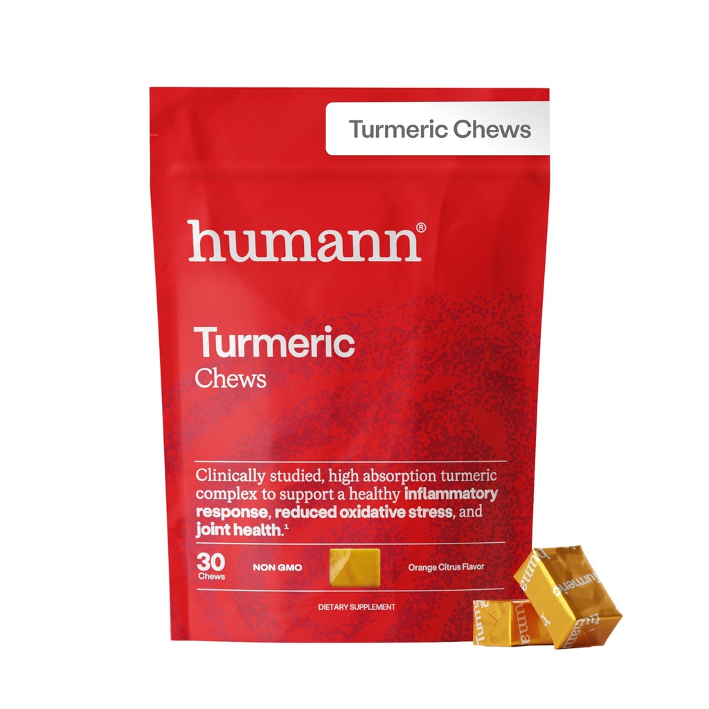 HumanN Turmeric Chews Supplement - Clinically Studicated High Absorestion Curcumin Complex - Orange Citrus Flavor - dari SuperBeet- Joint Health - 30 Count