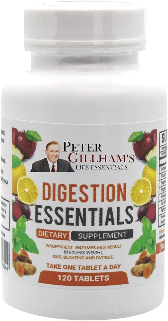 Kehidupan Peter Gillham, Divalry Essentials 120 Tablets Digetical Enzymes untuk Gas, Sembelit, Sistem Sehat. Gluten and Soy Free.