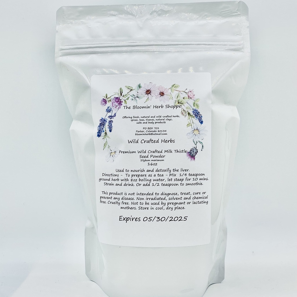 Liphontcta Wildmade Milk Thistle Powder 16oz Pound Raw Silybum Marianum The Bloomin Herb Shopper Pure Aromatic Enable Liver Bulk