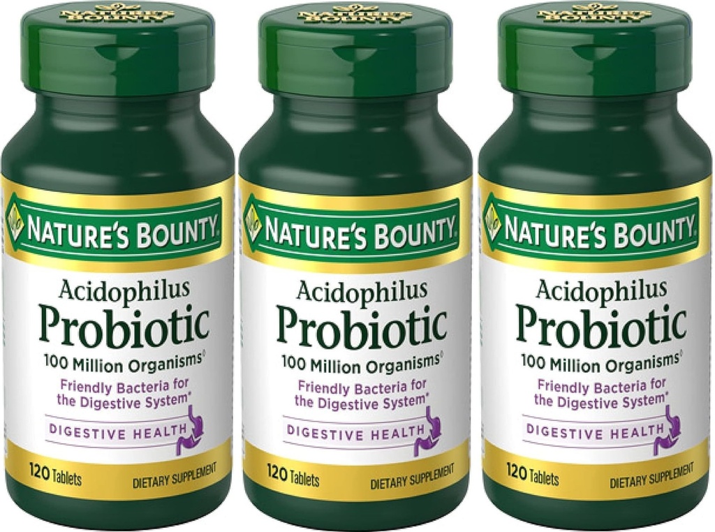 Probiotik Affilylus Nature 's Bounty, 120 Count (Paket 3)