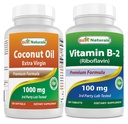 Terbaik Koconut Minyak 1000 mg & Vitamin B2 (Riboflavin) 100 mg