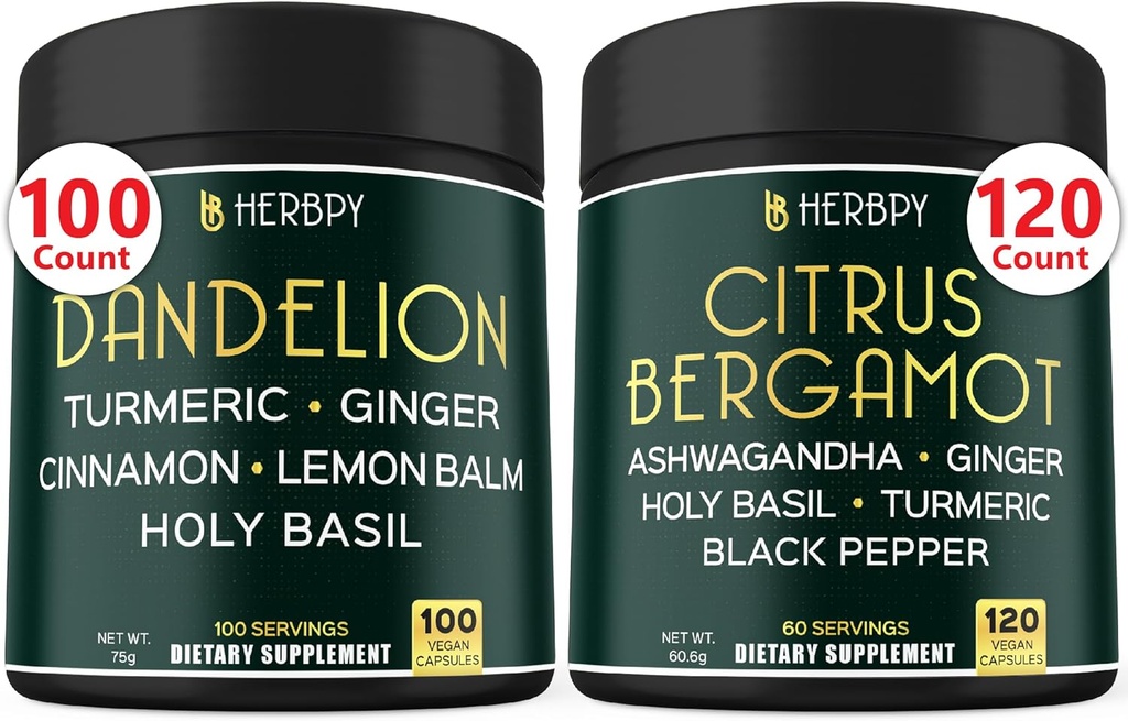 Bundle 6in1 Dandelion Supplement & 6in1 Citrus Bergamot Suplemen - Dukung Relaksasi, Hati, Gangguan Kesehatan dan Imune