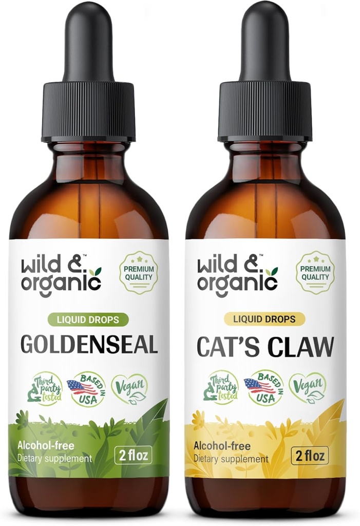 Wild & Organic Goldenseal Ticture 2 fl oz & Cats caw cirture 4 fl oz