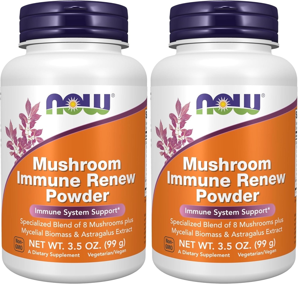 Suplemen SEKARANG, Mushroom Immune Renew dengan Astragalus Root Extract, Immune System Support *, 3.5-Ounce (Paket 2)