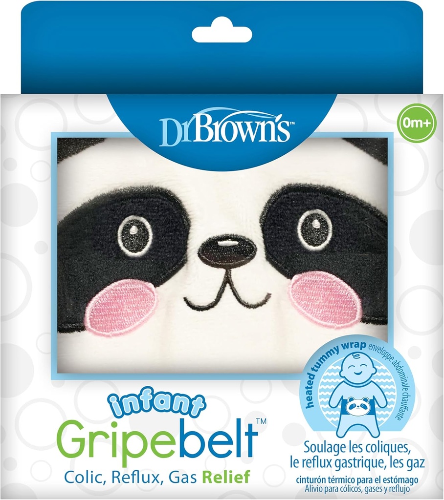 Gripebelt kecil Dr. Brown Heated Belly Band, Soothe Baby 's Tummy dengan lembut dan kompresi, Panda, 0m +
