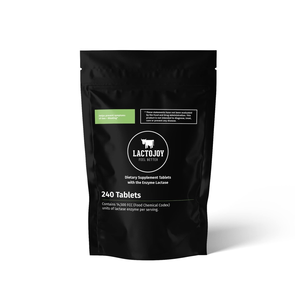 LactoJoy Lactase Pil 14.500 FCC Aku mengisi paket 240 Pieces Refill I powerful Lactase Enzymes for Laktosa Intoleransi I Ultra Pure Lactase for Improved Ditrable I 100% Vegan