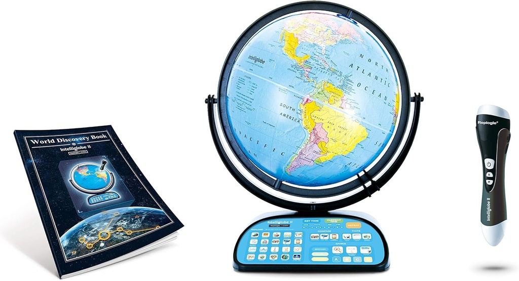 Replogle Globe For Children Interactive 12 Inch Talking World Globe With Stand, Learning Toy4Kids for Classroom Kids Ages 4-8 & Depot