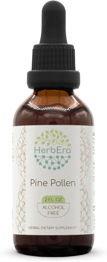 HerbEra Pine Pollen B60 Extract Herbal Tincture, Terkonsentrasi Liquid Drops Natural (Song Hua Fen, Scots Pine, Pinus Sylvestris) 2 fli oz