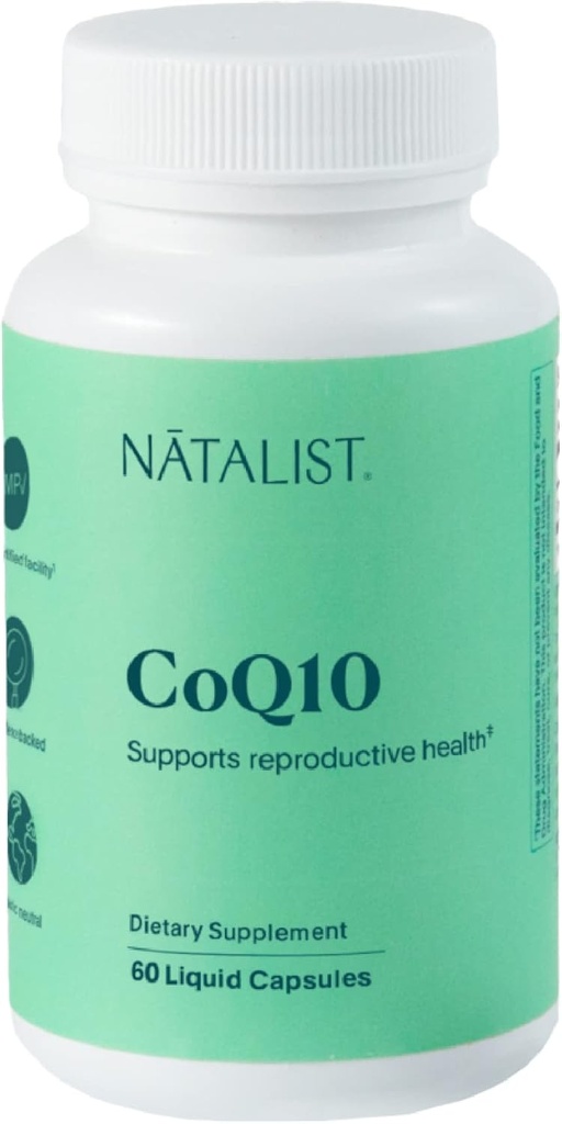 NATALIST CoQ10 Ubiquinone 120 mg Daily Fertility Vitamin Powerful Antioksidant Suplemen Energi & Cellular - Larangan Tinggi untuk Perempuan & Men Vegan, Non- GMO - 60 Liquid Capsules