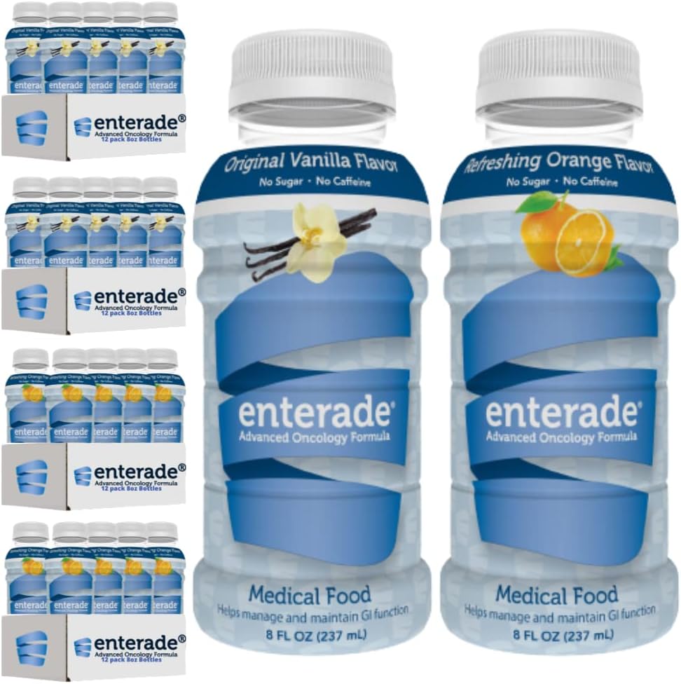 Enedide AO 48 Bottles Orange dan Vanilla Bundle, Specially Formulated to Reduced Treatment GI Side Effects, 8oz Orange (2 Paket 12) + 8oz Vanilla (2 Paket 12)