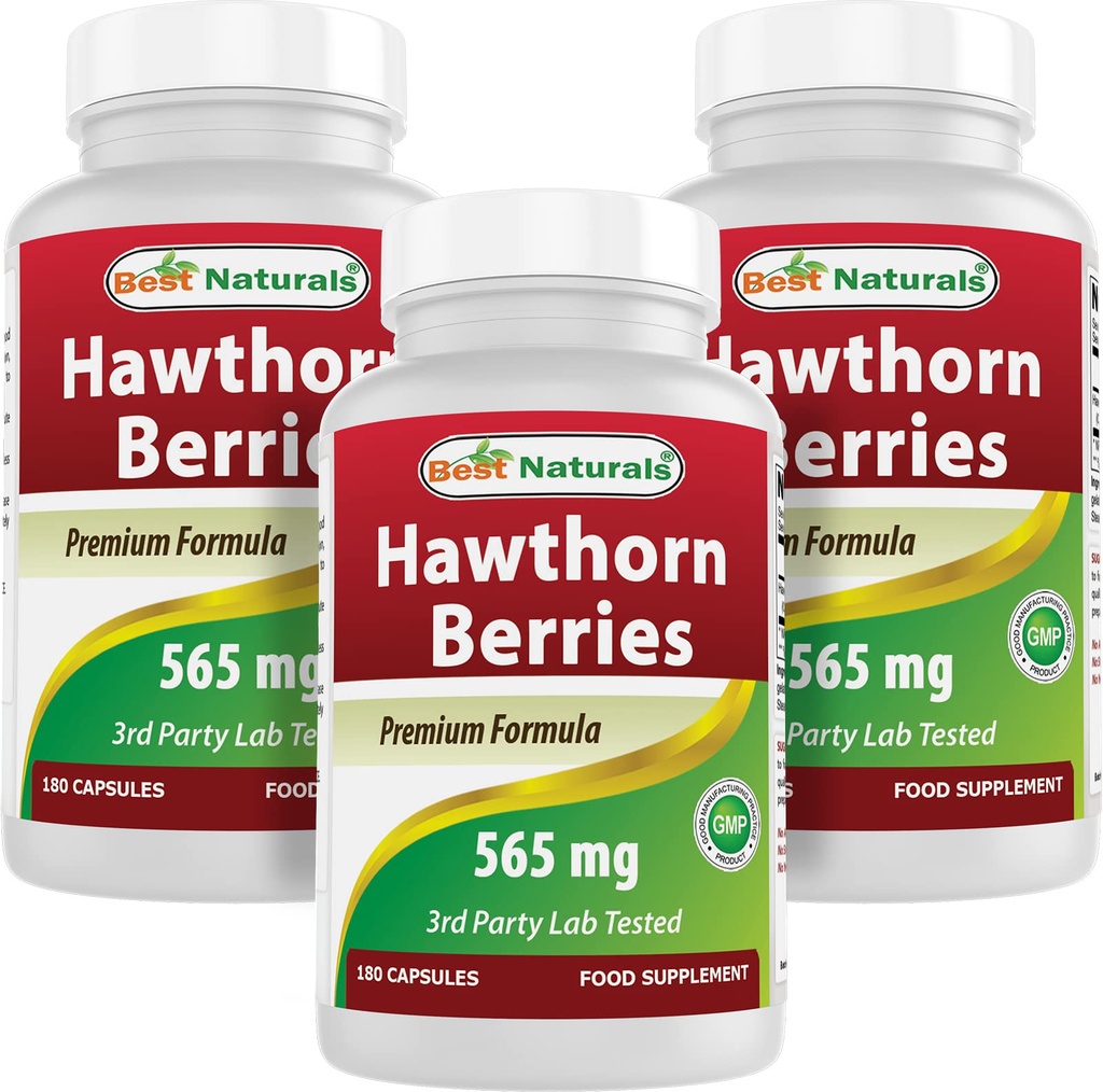 Terbaik Sastra Hawthorn Berry 565 mg 180 Capsules (180 Cacah (Paket 3)))