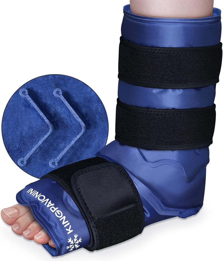 XXL Ankle Foot Ice Pack Lipat for Foot Injuries, Penutup Es Angkle, Lempeng Es Gel Bisa digunakan kembali untuk Plantar Fasciitis, Achilles Tendonitis, Spowed Ankles dan Heels, Fibular Injury, Biru