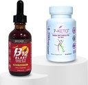 Bricker Labs B-12 Blast Liquid Vitamin B-12 + 7- Keto DHEA Metalite 50 mg - Active Life: Energi dan Wheight Management Bundles