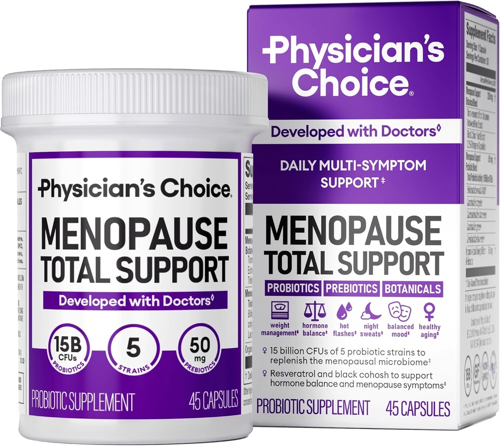 Pendukung Probisi Dokter untuk Perempuan - Mendukung Keseimbangan Hormone, Panas, Cuaca Malam, Manajemen Berat, Bloating & Gut Kesehatan - dengan Black Cohosh, Reveratrol + - 45ct