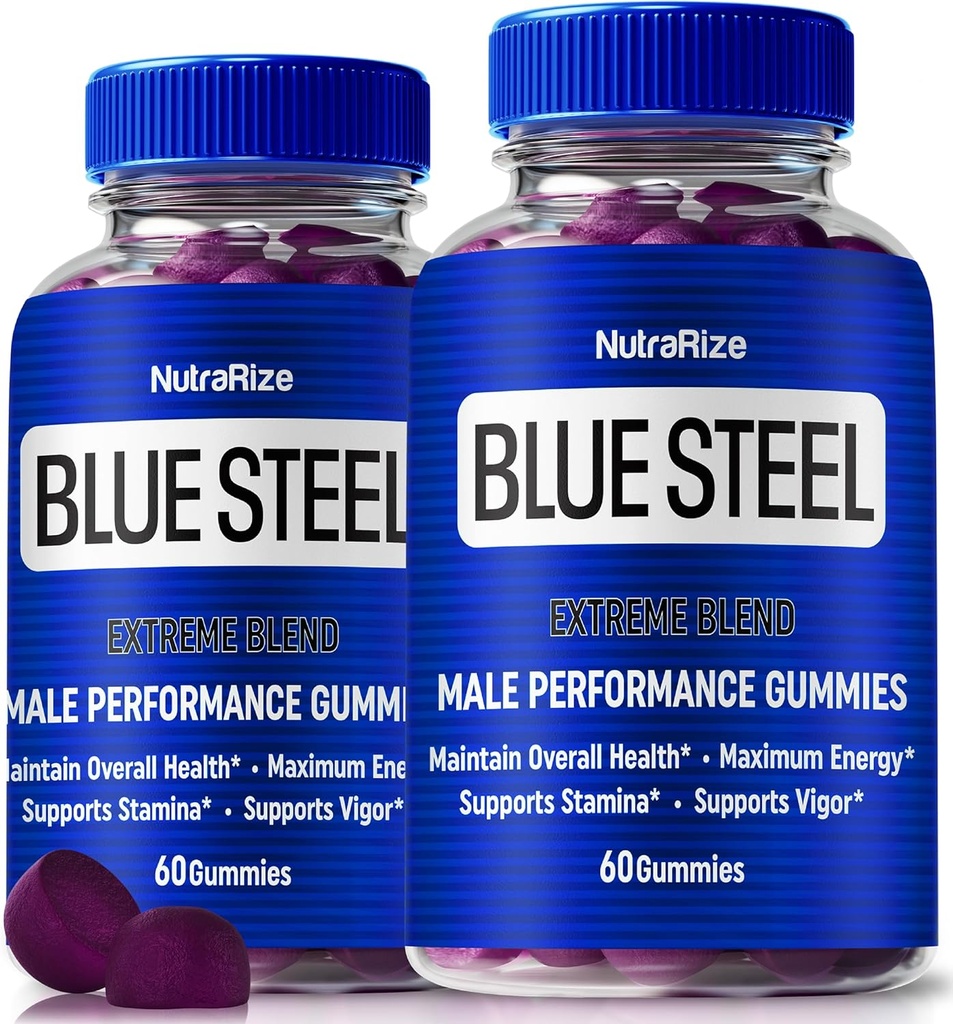 (2 Paket) Blue Steel Gummies for Men, Daily Nutition to Boost Confidence and Overall Health, All Natural Suppplication To Duak Performance, Official Male Gummy, BlueSteel Review (120 Gummies)