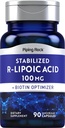 Piping Rock Stabilisasi R-Lipoic Acid 100mg 124; 90 Capsules 124; dengan Biotin Optimizer 124; Non-GMO, Gluten Free Supplemen