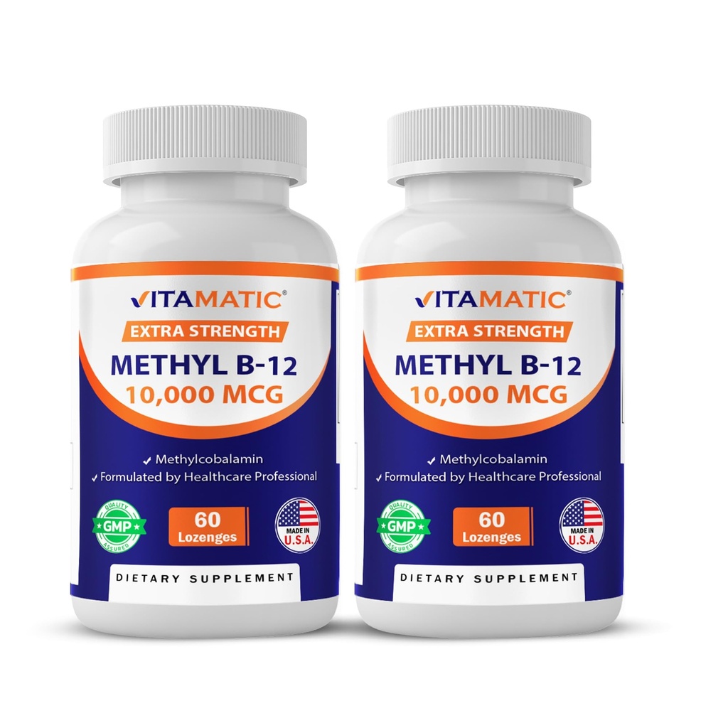 Metyl Vitamin B12 (Methylcobalamin) 10.000 mcg (10mg) 60 Lozenges - Sumber Superior Vitamin B12 (2 Pack)