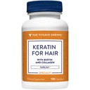 The Vitamin Shope Keratin for Hair with Biotin & Collagen, Support Strong, Heally Hair, Hair Luster (120 Capsules)