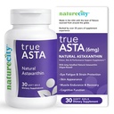 NaturreCity TrueAsta 6mg Astaxanthin Suplement with Asta Real 124; Support Eye, Skin, Joints, Muscles, Brain & Blood Flow 124; Algae Based Antioksidant Supplemen 124; None-GMO, Gluten Free 12430 Soft Gels