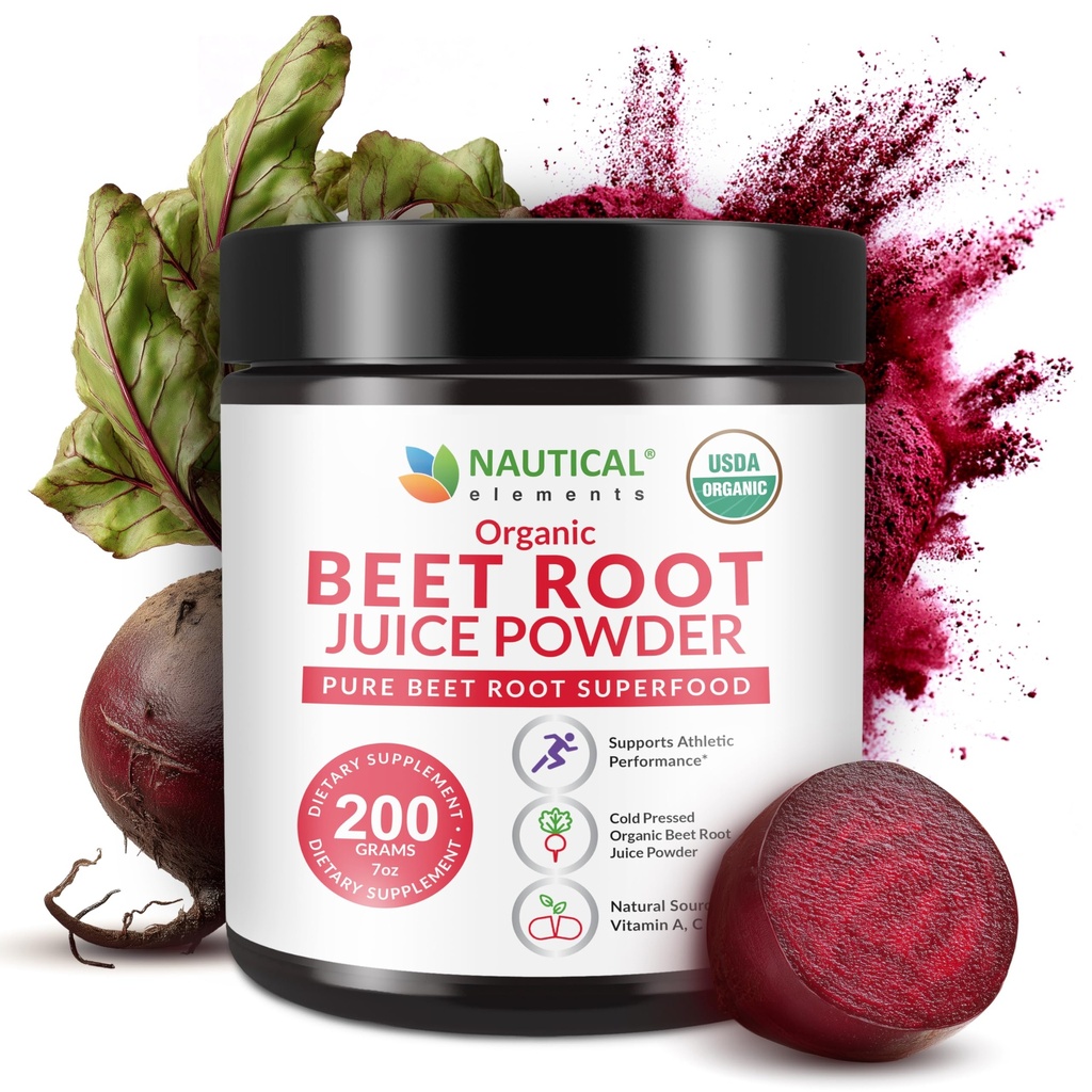 Beet Juice Powder Organic - Cold Press - 20: 1 Konsentrat - konsentrasi Beet Root Powder - Nitric Oxide - Circulation Dukungan - 57 Services of Beet Root Suppplemen - 7oz