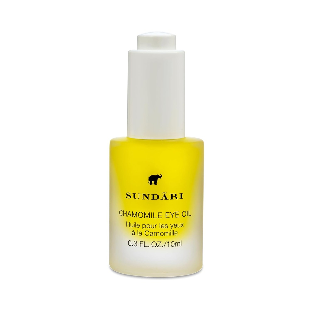 SUNDARI Chamomile Eye Oil - Perlakuan Lingkaran Gelap Alam, Pengurangan dan Penuaan Penurunan Udang, Brights & Smooths Under- Eye, Nanish & Revitalizes, Natural Ingreations, Convenient Dropper 0.3 FL oz