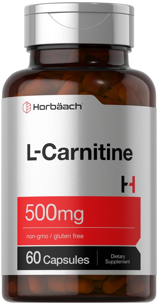 Tambahan Horbäach L Carnitine 500mg 124; 60 Capsules 124; sebagai L- Carnitine L- Tarcult 124; Non- GMO dan Gluten Bebas