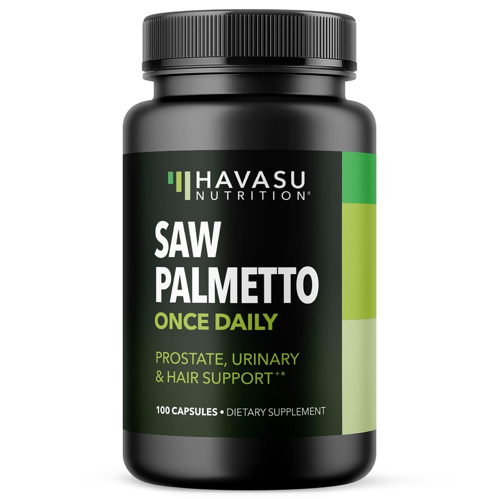 Saw Palmetto for Men Prostate Health Supplement To Propinary Urinary Tract Fungsi - 500mg Per Serving - 100 Count - DHT Blocker Histine - Vegan, Non- GMO Capsules, Lebih dari 3 Bulan Supply