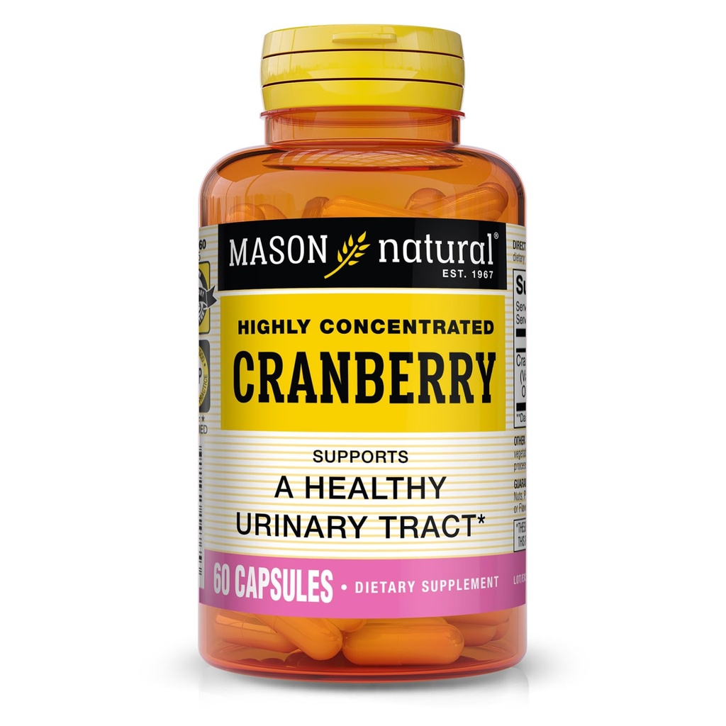 MASON NATURAL Cranberry Sangat berkonsentrasi 900 mg, 1 Bulan Supply, Antioxidant Kesehatan, Support Health, 1 Pack