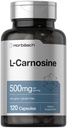 Horbäach L- Carnosin 500mg 124; 120 Capsule Suplement Non-GMO & Gluten Free Powder Pills