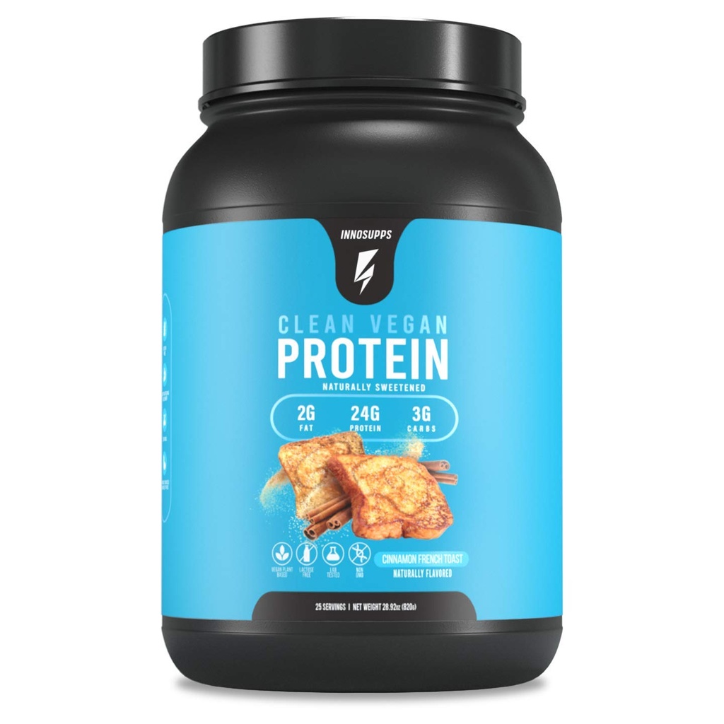Pembersih Vegan Innocent Protein - Tanaman Berdasarkan, Vegan, Natural, Tidak Mantis Sweeteners, Gluten No Dairy. Laktosa Free, Low Carbs, Low Fat, No Sugar Added, Soy Free, Non-GMO (Cinnamon French Toast)