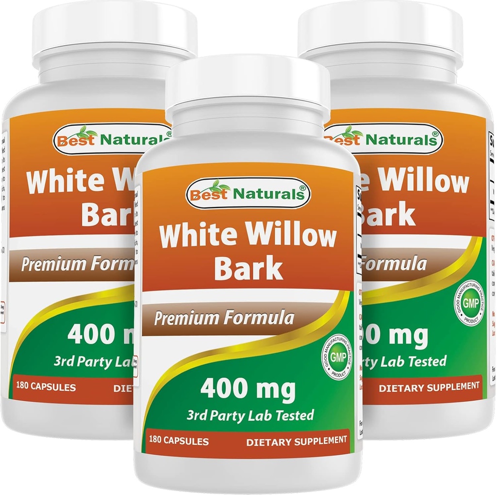 Terbaik Willow Bark Putih 400 mg 180 Capsules (180 Cacah (Paket 3)))