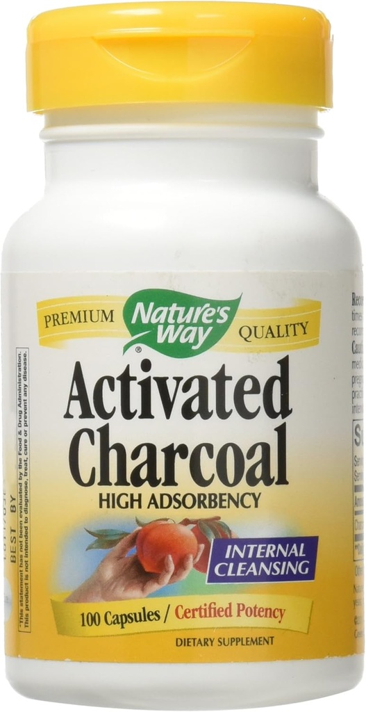 Nature 's Way Activated Arang; 560 mg Arang per porsi; 100 Kapsul