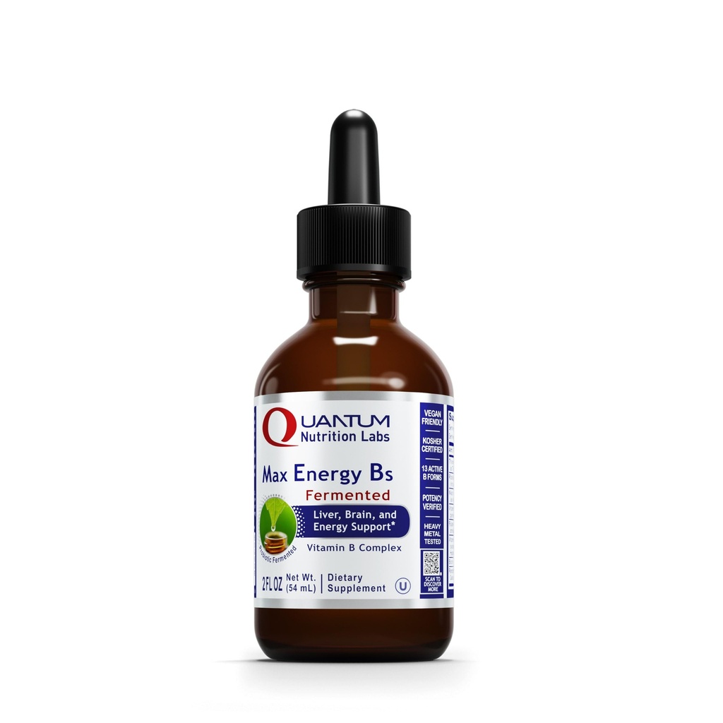 Lab Nutrition Quantum Max Energy B - Vitamin B Kompleks Drops, Organik Vitamin B Tambahan untuk Perempuan dan Pria, Vitamin B1, B2, B3, B5, B6, B12 - 2 Fl Oz