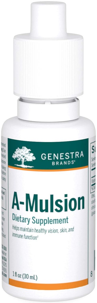 Genestra Brands A- Mulsion 124; Vitamin A Liquid untuk mendukung Sistem Ammune, Kulit, Vision, Bones, dan Gigi * 124; 1 Fl Oz 124; Citrus Flavor
