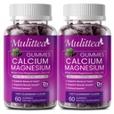Kalsium Magnesium Zinc Gummies dengan absorpsi Tinggi Magnesium Glycinate 200mg, Potasium -Plant Kalsium Suplemen w / D3 & Sea Moss for Bone, Muscles, Calm Mood & Sleep Support