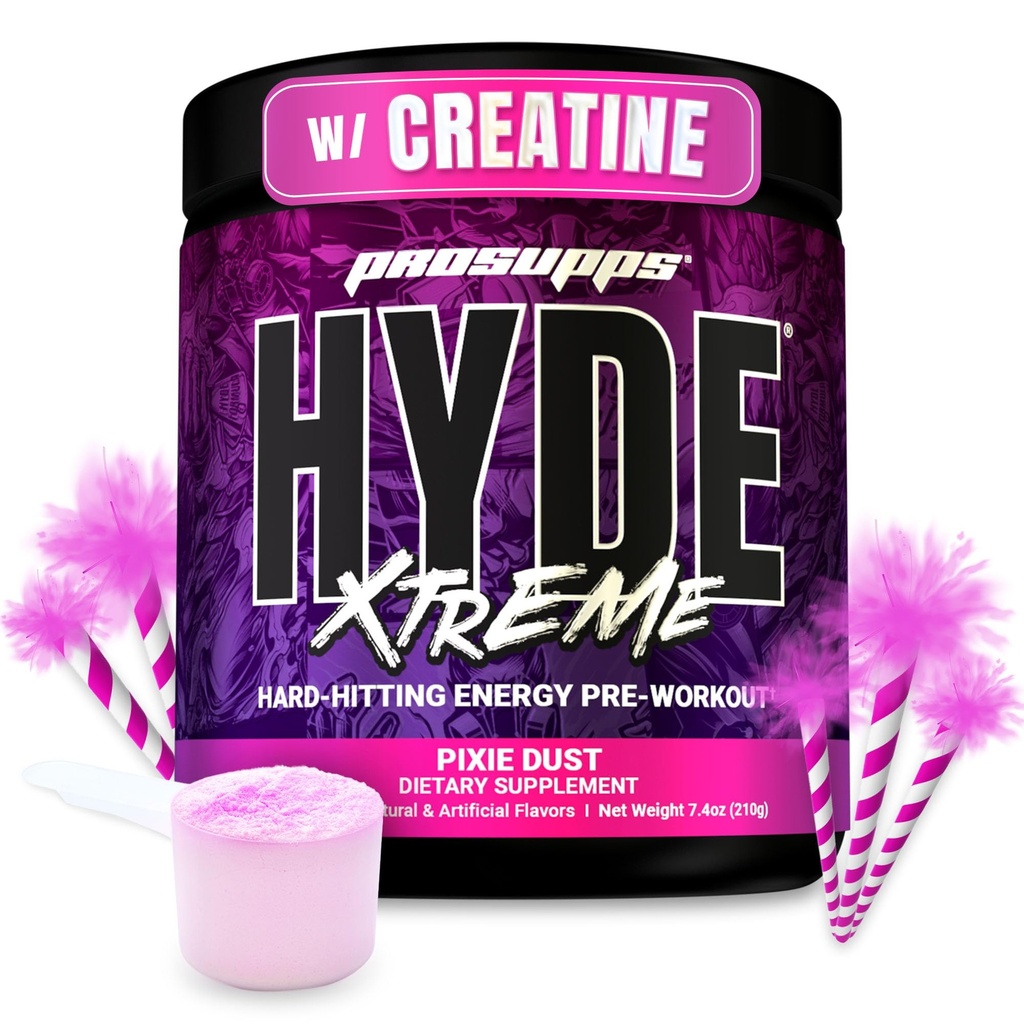 PROSUPPS Mr. Hyde Xtreme Pre Workout Powder with Creatine, Beta Alanine & Caffeine - Extreme Energy, Pumps, Focus & Performance - Fitness & Gym Suplemen untuk Pria & Women (Pixie Dust, 30 Pelayan)