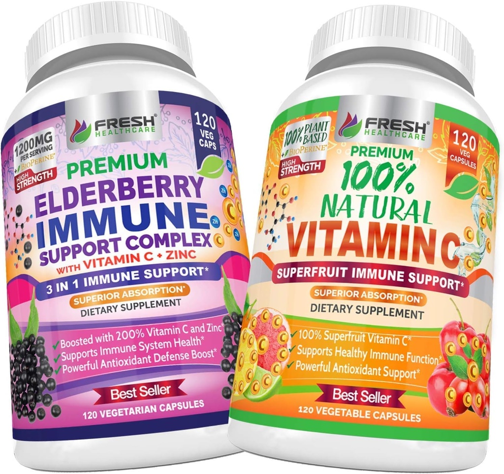 Dukungan Imune Elderberry dan Vitamin C-Bundle Natural