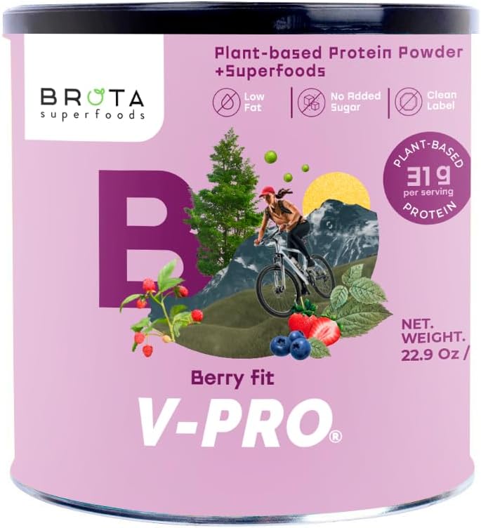 Vegan Protein Powder - Plant- berbasis Protein untuk Energi & Muscle Boost - Shake Clean di Berry Blend Flavor